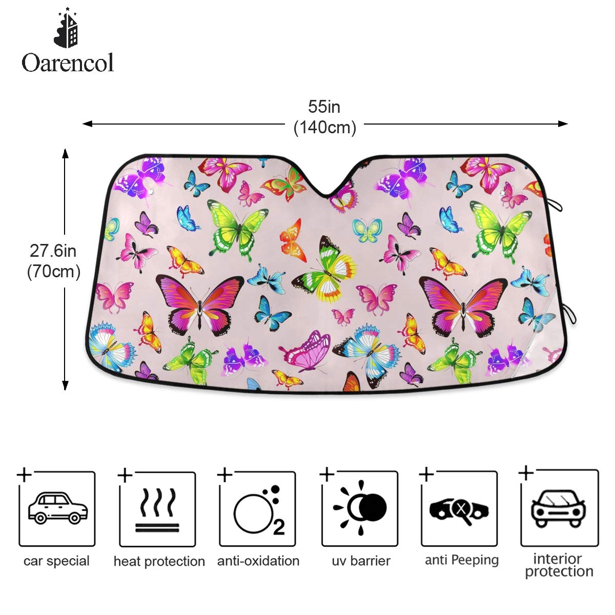 Beautiful Women Eye Car Windshield Sun Shade Eyelashes Makeup Foldable UV Ray Sun Visor Protector Sunshade to Keep Your Vehicle Cool (55" x 27.6")