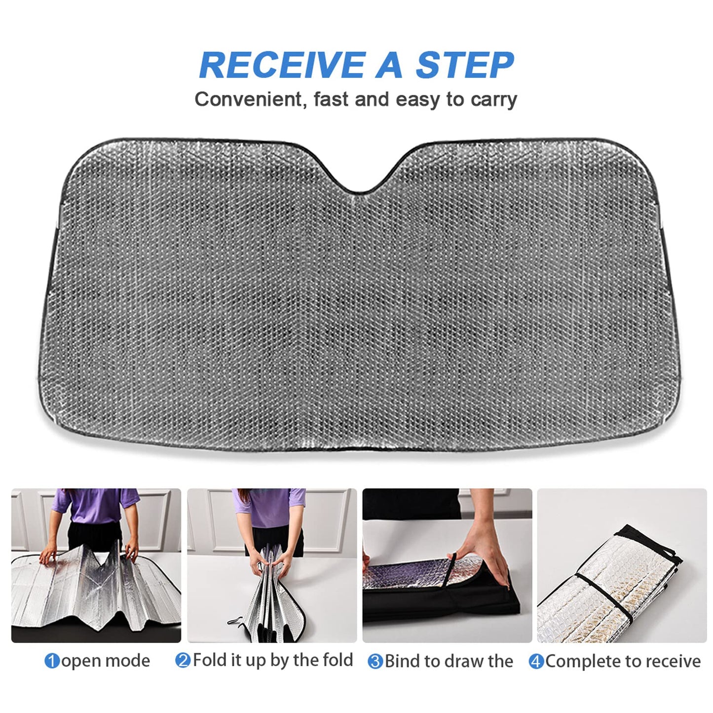 ALAZA Afro American Woman in Shock Shade Windshield Sun Shade,Foldable Car Sun Shade for Front Windshield Sunshades Protector Blocks UV Rays Sun Visor Protect and Cool Your Vehicle Interior