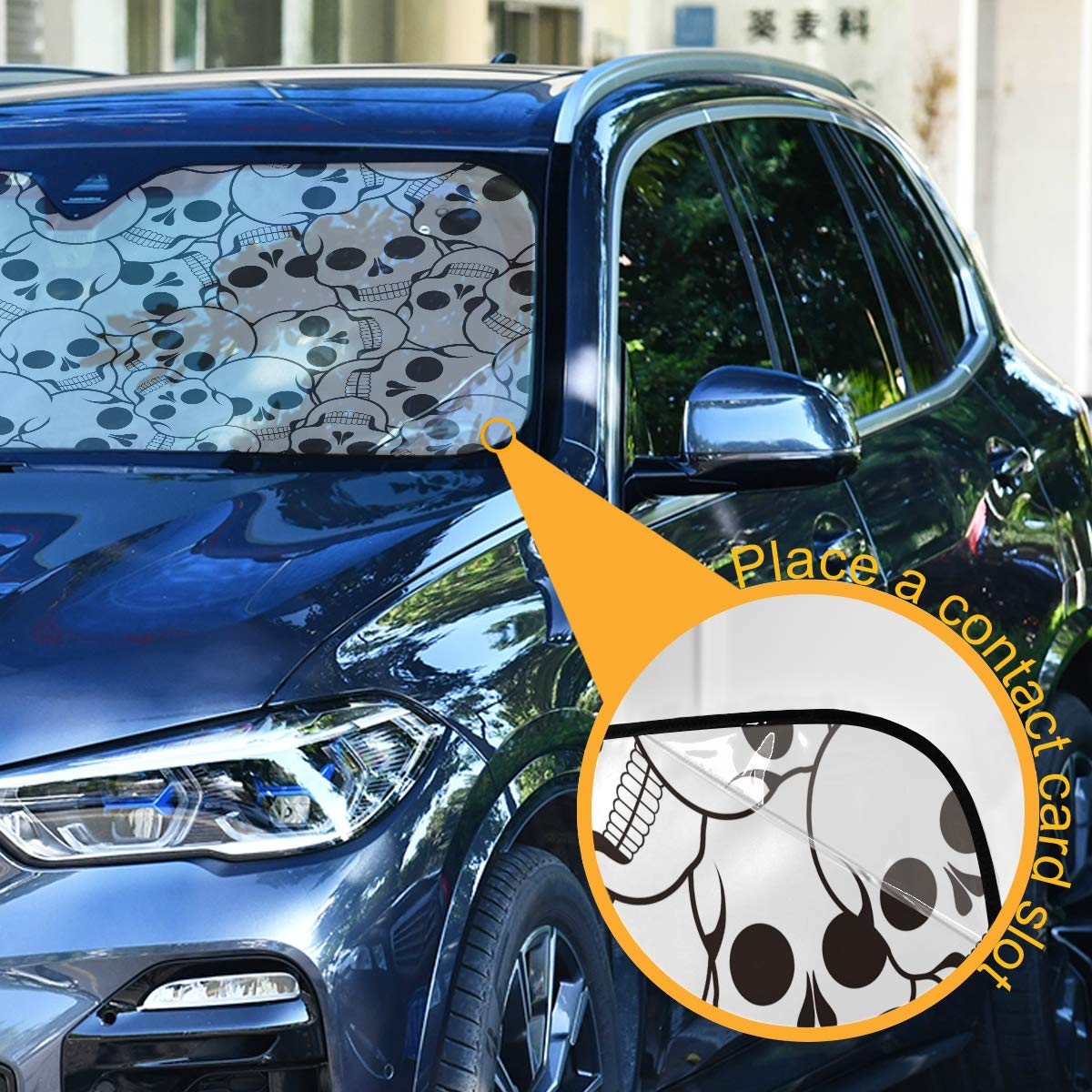 Beautiful Women Eye Car Windshield Sun Shade Eyelashes Makeup Foldable UV Ray Sun Visor Protector Sunshade to Keep Your Vehicle Cool (55" x 27.6")