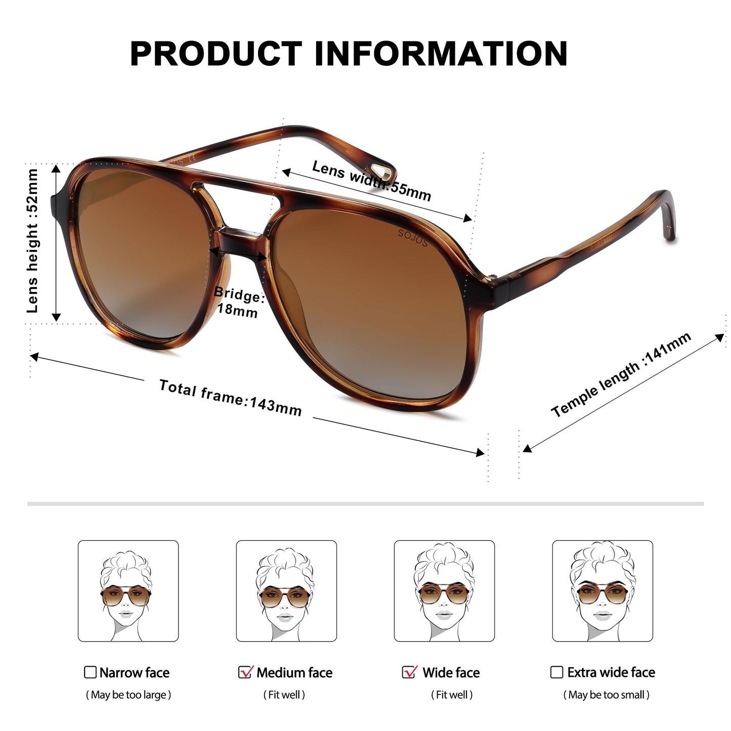 SOJOS Retro Polarized Aviator Sunglasses Womens Mens Classic 70s Vintage Trendy Square Aviators SJ2174