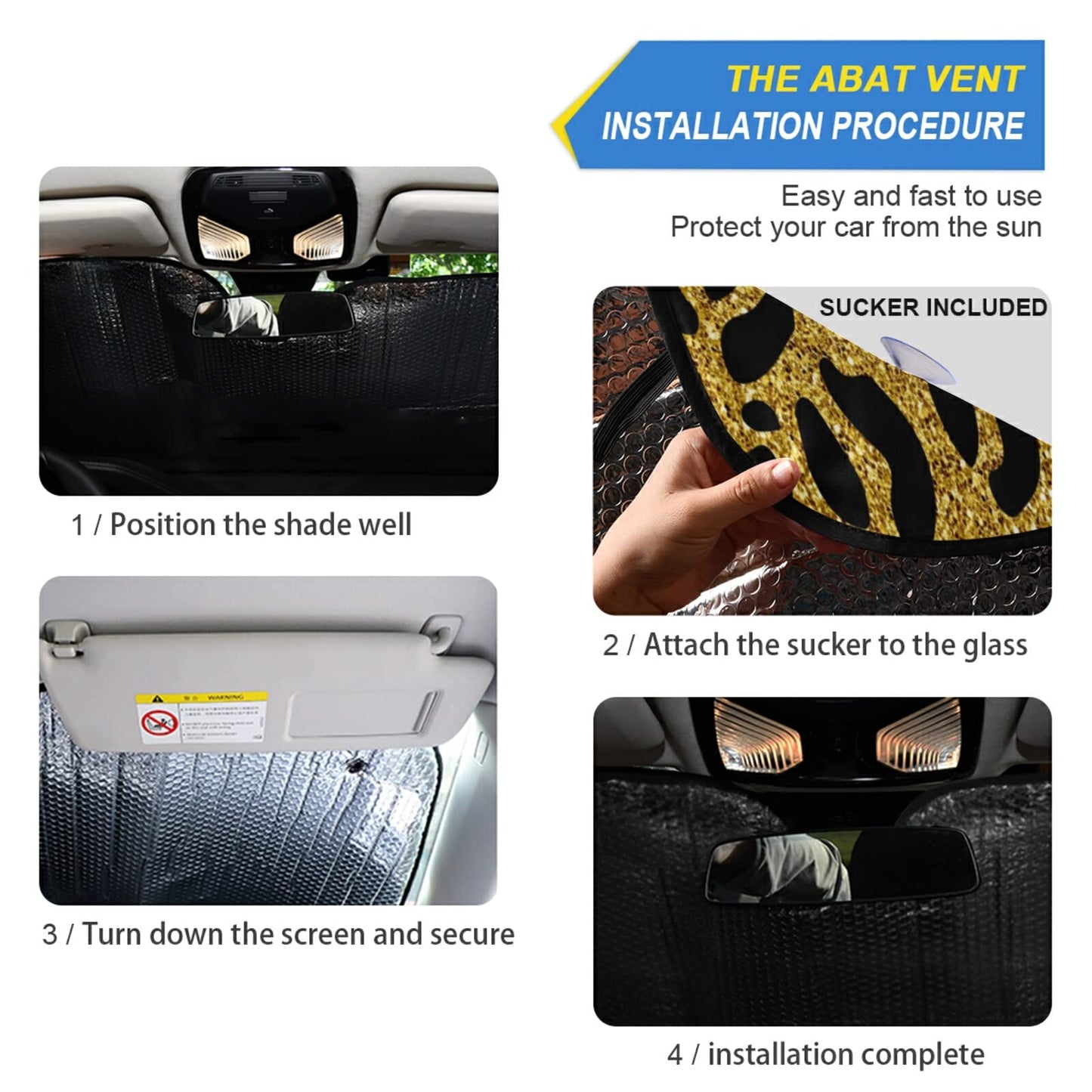 ALAZA Afro American Woman in Shock Shade Windshield Sun Shade,Foldable Car Sun Shade for Front Windshield Sunshades Protector Blocks UV Rays Sun Visor Protect and Cool Your Vehicle Interior