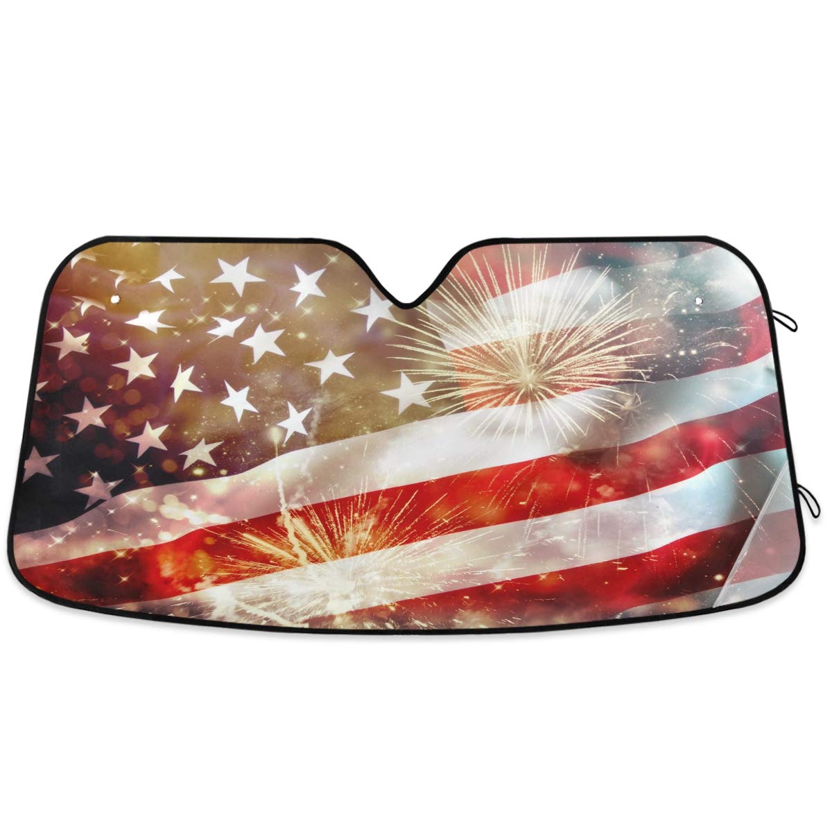 Woman Red Lips Pink Kiss Car Windshield Sun Shade Foldable UV Ray Sun Visor Protector Sunshade to Keep Your Vehicle Cool (55" x 27.6")
