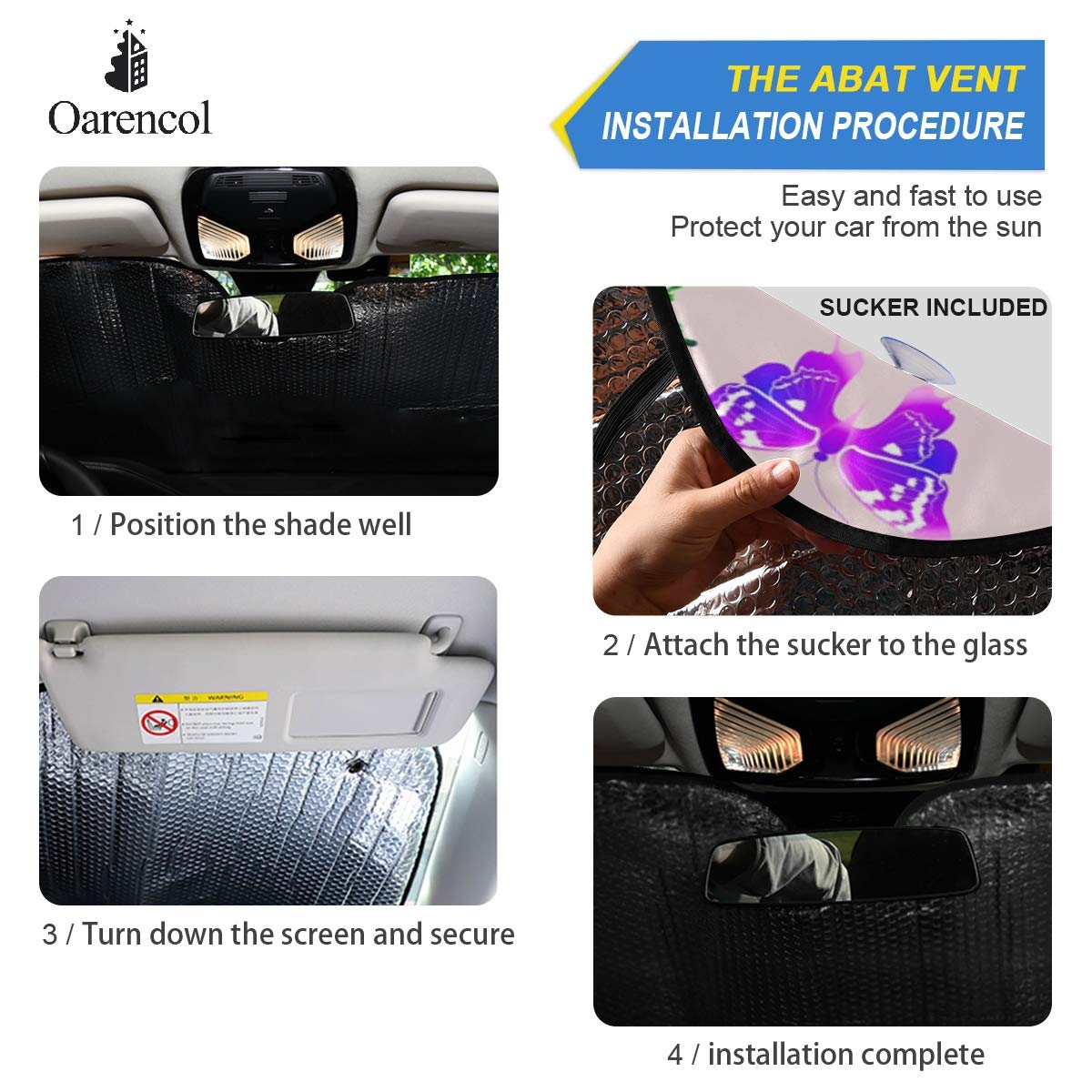 Beautiful Women Eye Car Windshield Sun Shade Eyelashes Makeup Foldable UV Ray Sun Visor Protector Sunshade to Keep Your Vehicle Cool (55" x 27.6")