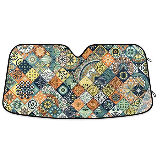 Beautiful Women Eye Car Windshield Sun Shade Eyelashes Makeup Foldable UV Ray Sun Visor Protector Sunshade to Keep Your Vehicle Cool (55" x 27.6")
