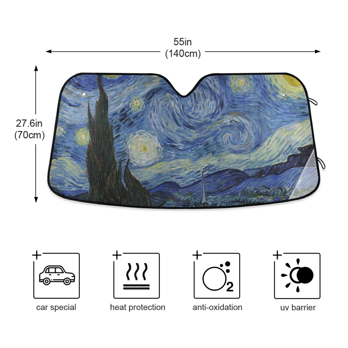 ALAZA Afro American Woman in Shock Shade Windshield Sun Shade,Foldable Car Sun Shade for Front Windshield Sunshades Protector Blocks UV Rays Sun Visor Protect and Cool Your Vehicle Interior