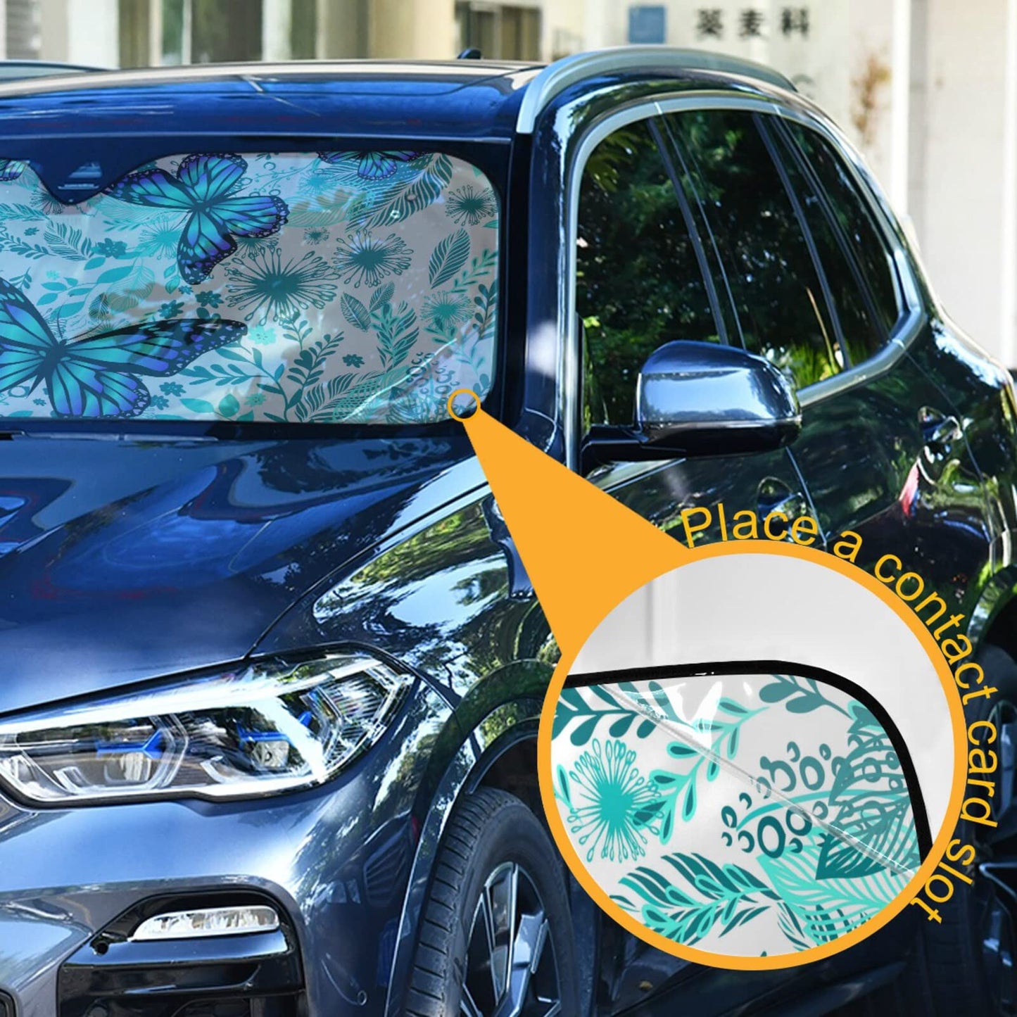 Woman Red Lips Pink Kiss Car Windshield Sun Shade Foldable UV Ray Sun Visor Protector Sunshade to Keep Your Vehicle Cool (55" x 27.6")
