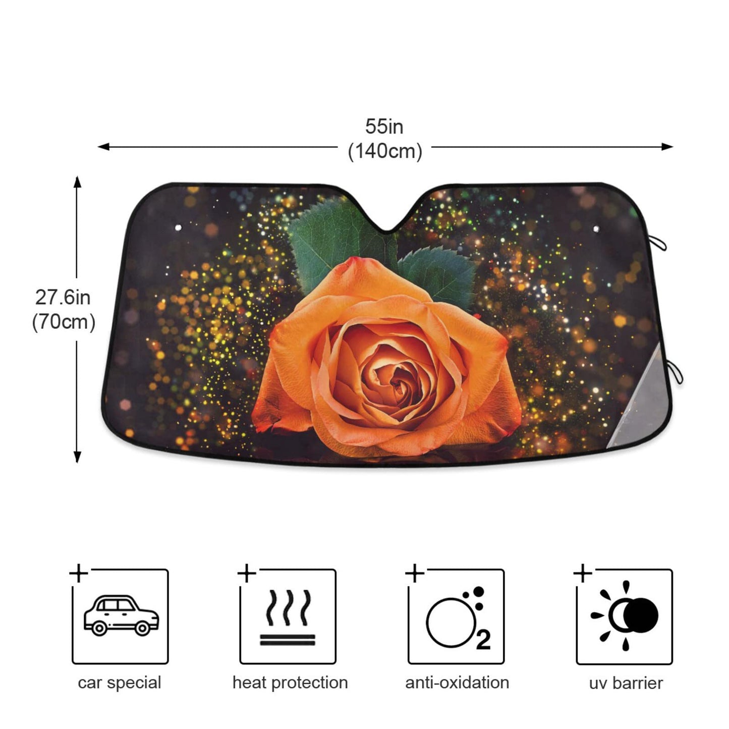 Woman Red Lips Pink Kiss Car Windshield Sun Shade Foldable UV Ray Sun Visor Protector Sunshade to Keep Your Vehicle Cool (55" x 27.6")