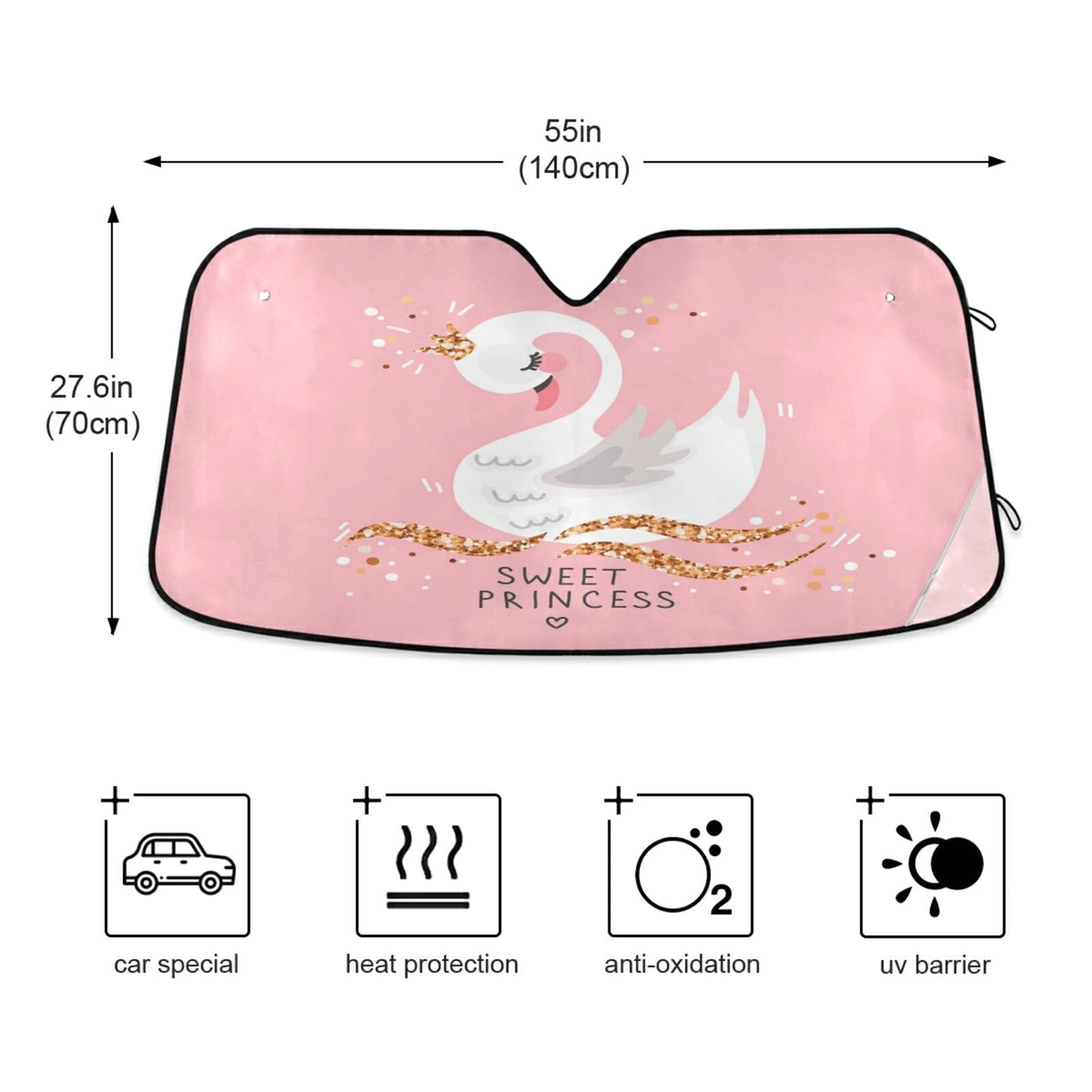 ALAZA Afro American Woman in Shock Shade Windshield Sun Shade,Foldable Car Sun Shade for Front Windshield Sunshades Protector Blocks UV Rays Sun Visor Protect and Cool Your Vehicle Interior