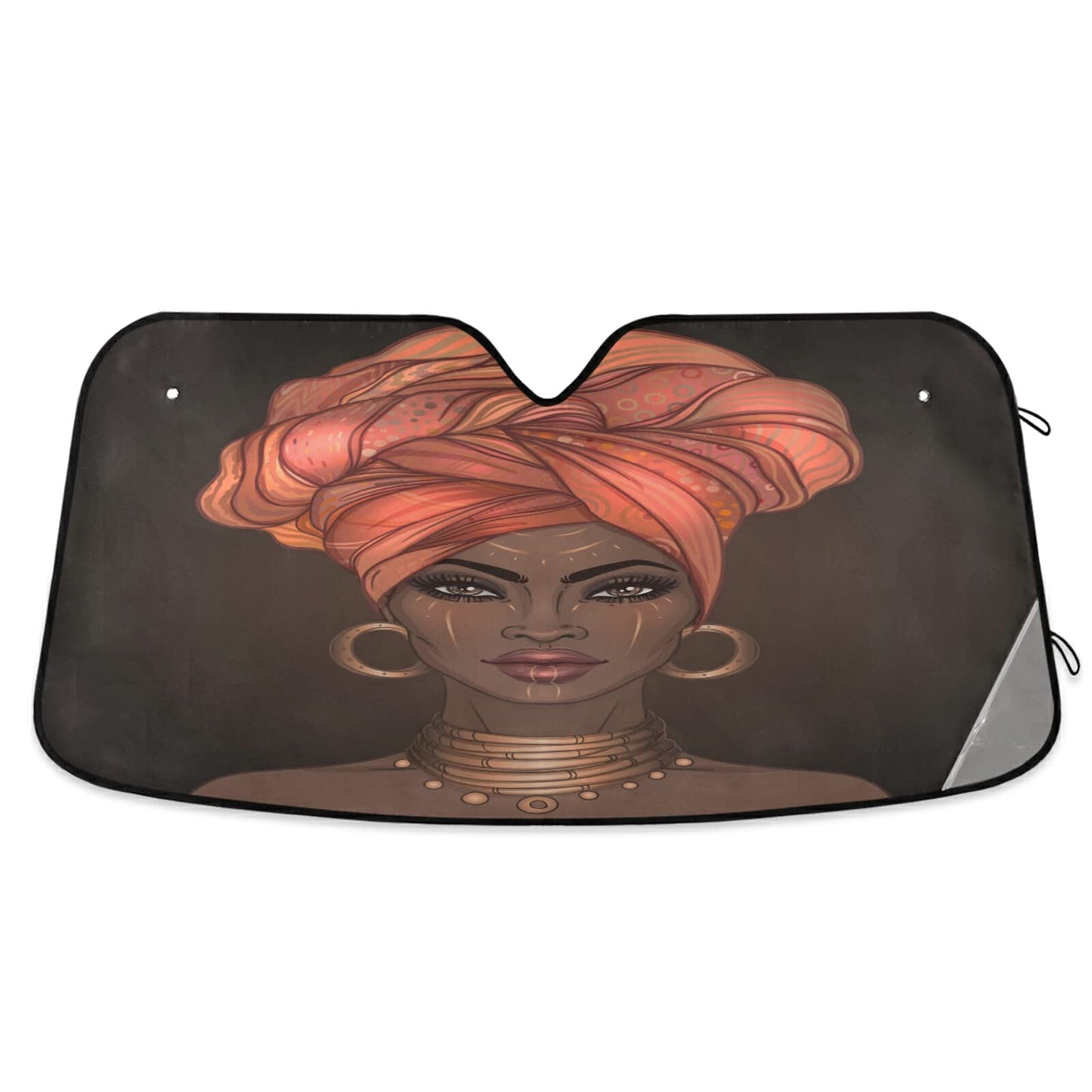 ALAZA Afro American Woman in Shock Shade Windshield Sun Shade,Foldable Car Sun Shade for Front Windshield Sunshades Protector Blocks UV Rays Sun Visor Protect and Cool Your Vehicle Interior