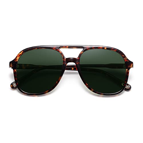 SOJOS Retro Polarized Aviator Sunglasses Womens Mens Classic 70s Vintage Trendy Square Aviators SJ2174