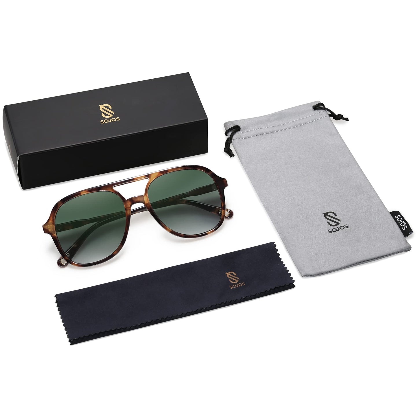SOJOS Retro Polarized Aviator Sunglasses Womens Mens Classic 70s Vintage Trendy Square Aviators SJ2174