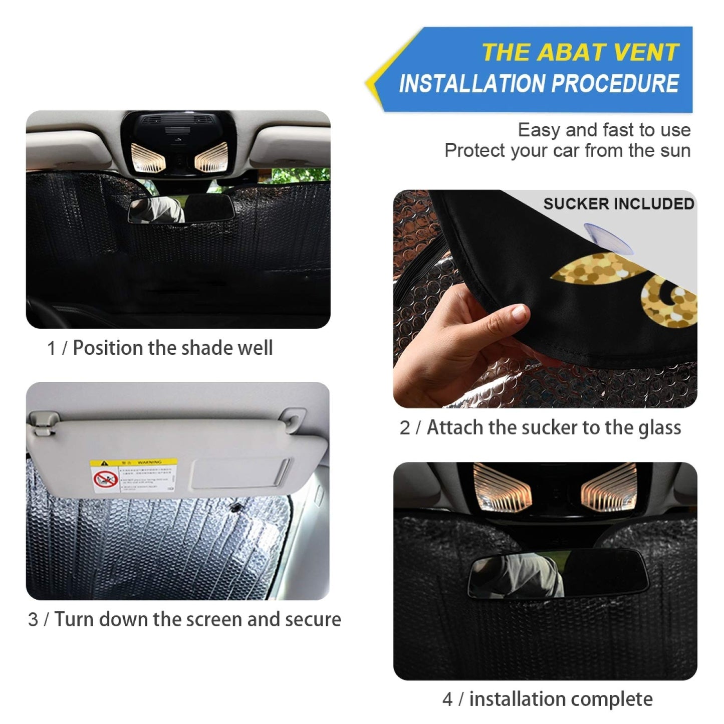 Beautiful Women Eye Car Windshield Sun Shade Eyelashes Makeup Foldable UV Ray Sun Visor Protector Sunshade to Keep Your Vehicle Cool (55" x 27.6")