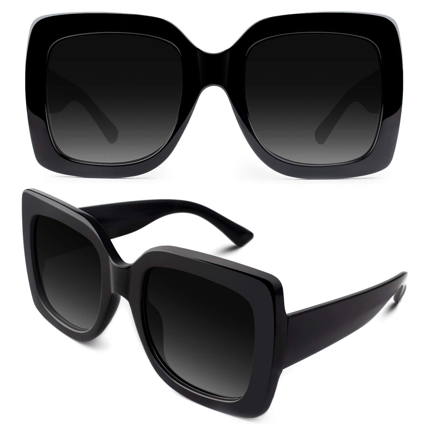 GQUEEN Oversized Square Frame Sunglasses Womens Retro Vintage Trendy Shades,S904