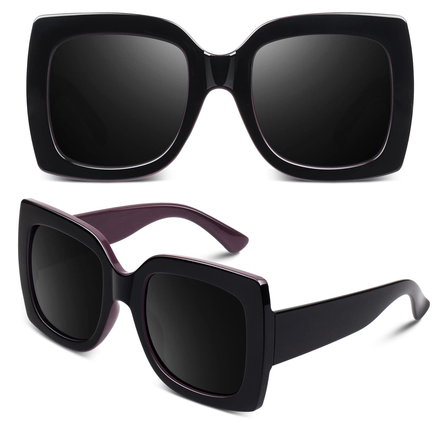 GQUEEN Oversized Square Frame Sunglasses Womens Retro Vintage Trendy Shades,S904