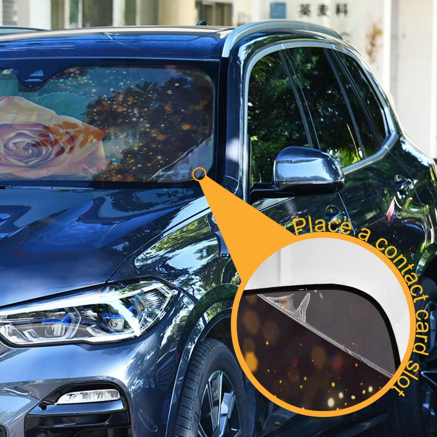Woman Red Lips Pink Kiss Car Windshield Sun Shade Foldable UV Ray Sun Visor Protector Sunshade to Keep Your Vehicle Cool (55" x 27.6")