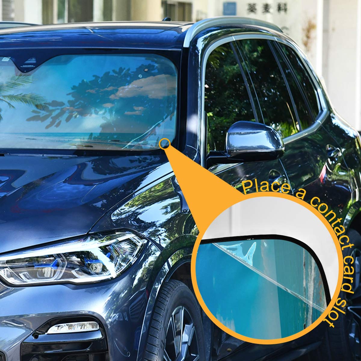 Beautiful Women Eye Car Windshield Sun Shade Eyelashes Makeup Foldable UV Ray Sun Visor Protector Sunshade to Keep Your Vehicle Cool (55" x 27.6")