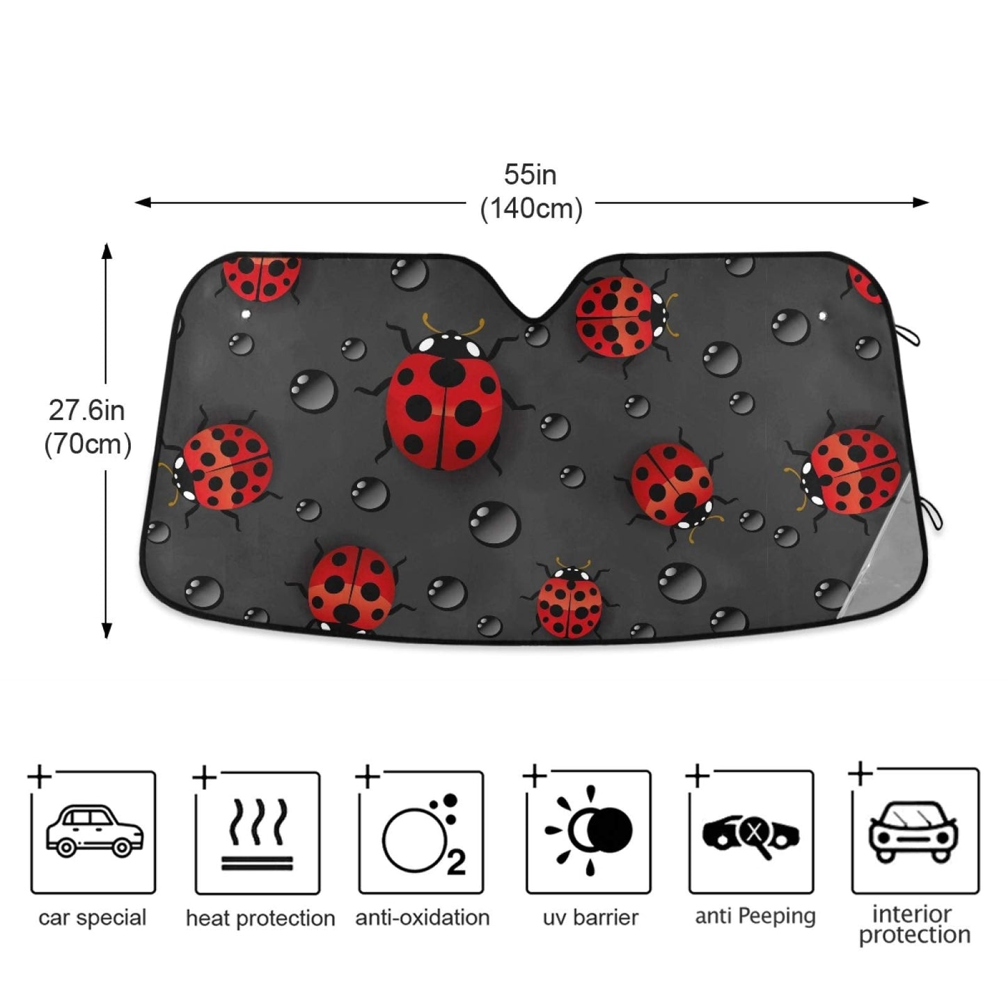 Woman Red Lips Pink Kiss Car Windshield Sun Shade Foldable UV Ray Sun Visor Protector Sunshade to Keep Your Vehicle Cool (55" x 27.6")