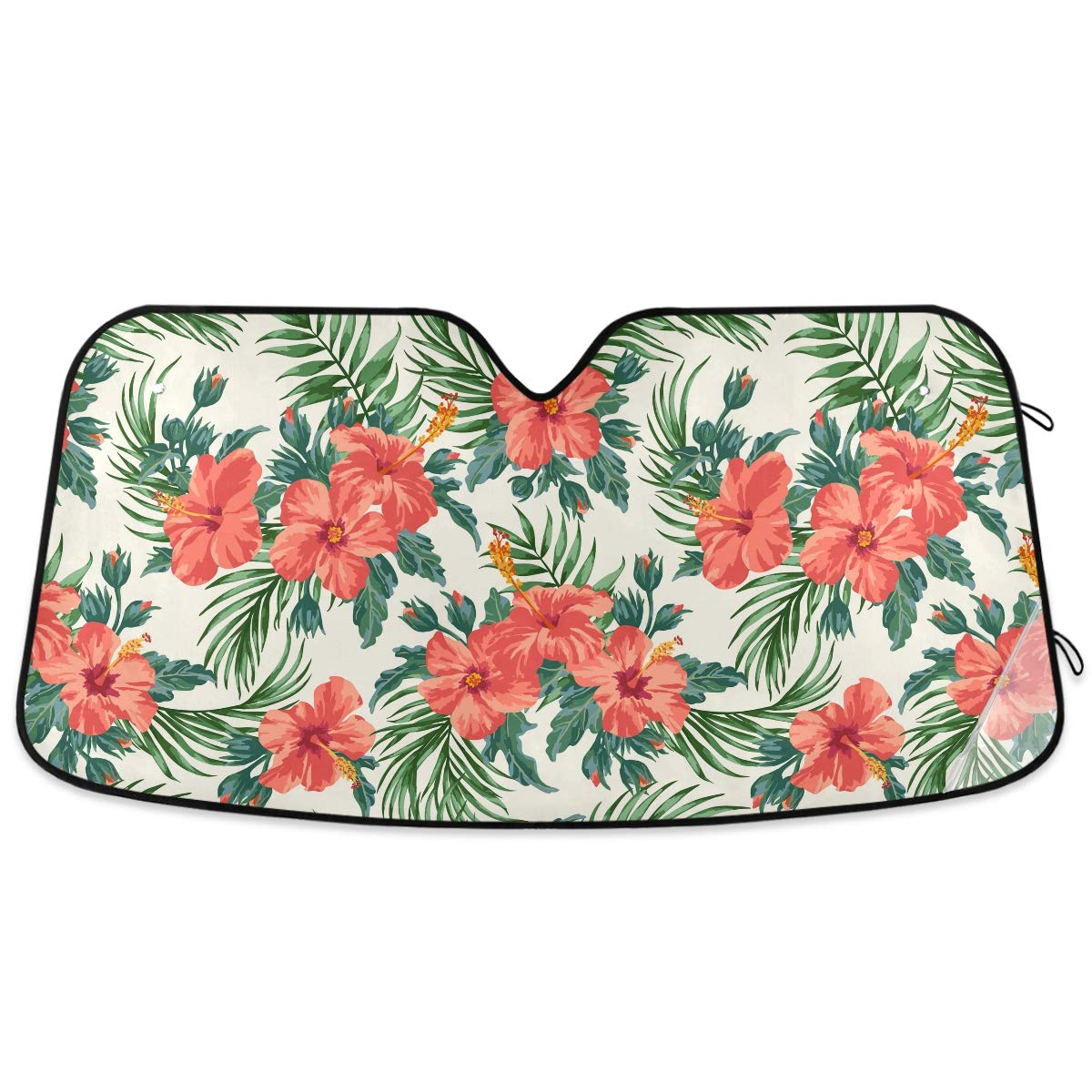 Woman Red Lips Pink Kiss Car Windshield Sun Shade Foldable UV Ray Sun Visor Protector Sunshade to Keep Your Vehicle Cool (55" x 27.6")