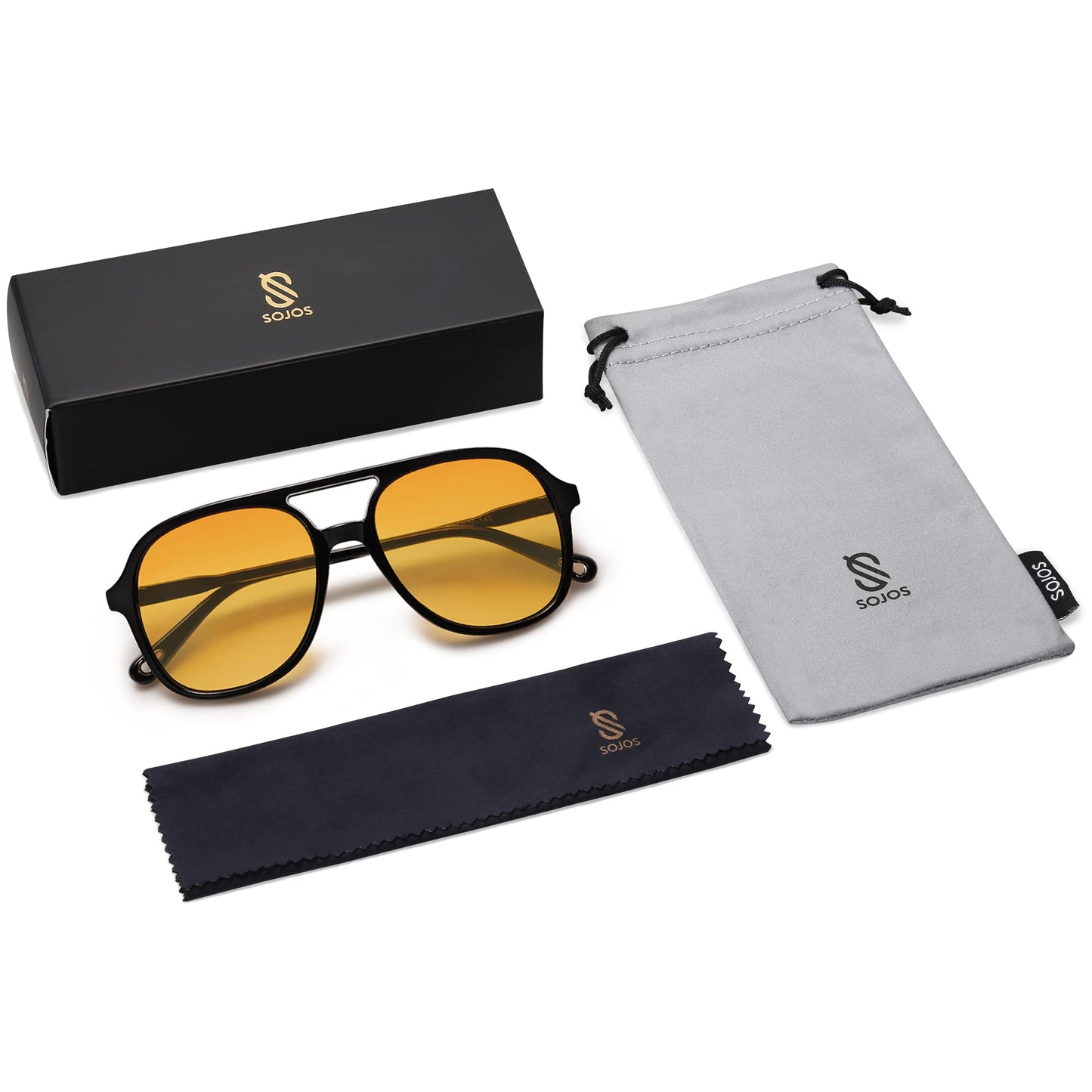 SOJOS Retro Polarized Aviator Sunglasses Womens Mens Classic 70s Vintage Trendy Square Aviators SJ2174