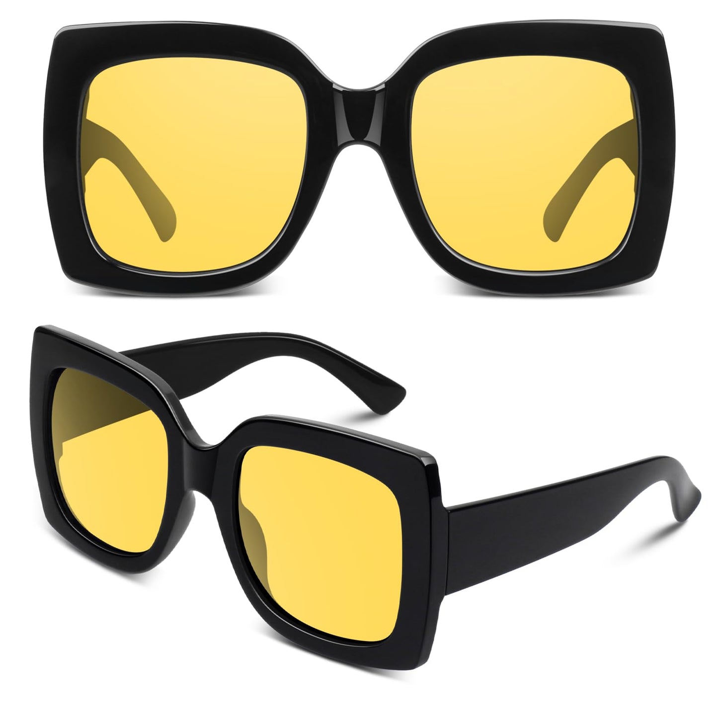 GQUEEN Oversized Square Frame Sunglasses Womens Retro Vintage Trendy Shades,S904