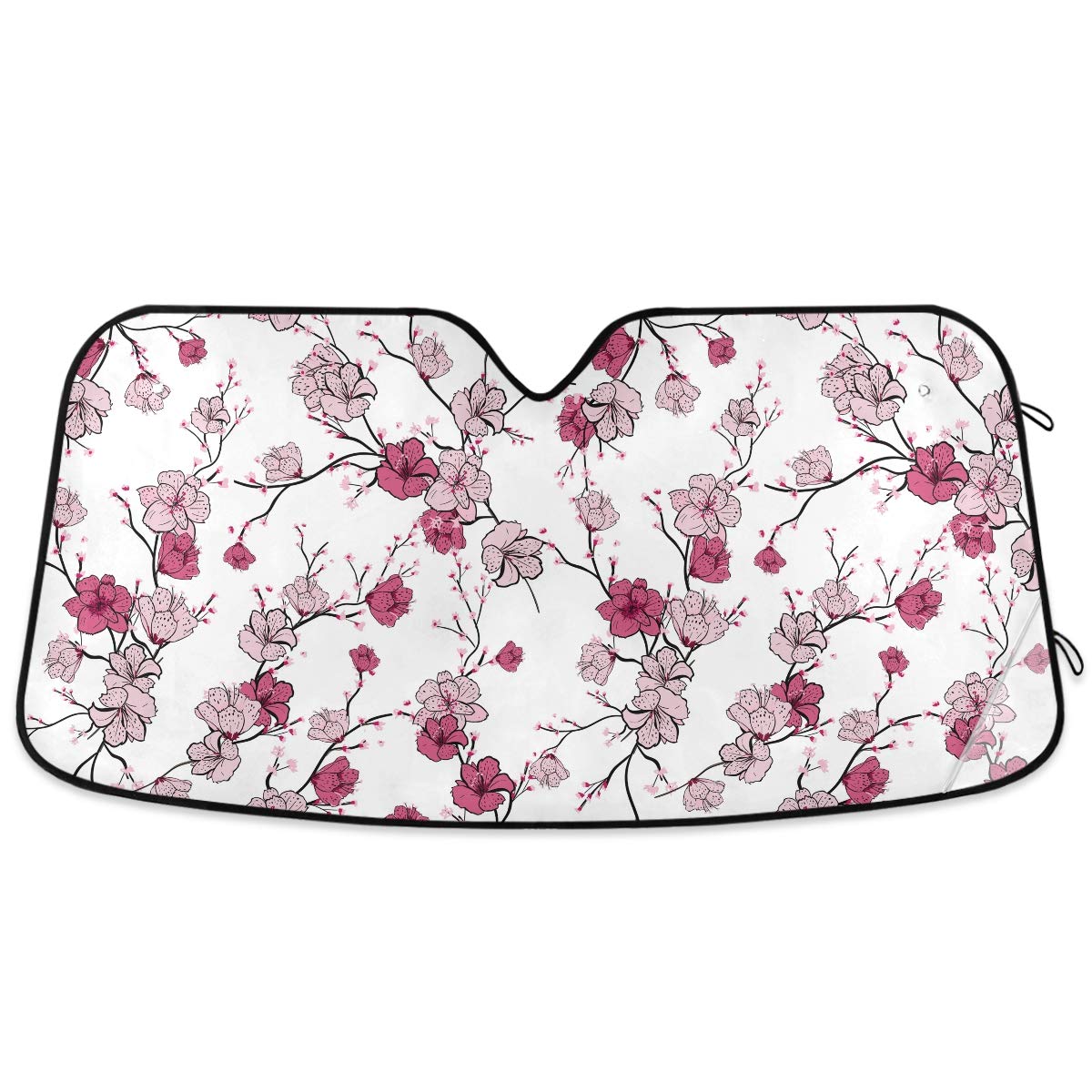 Woman Red Lips Pink Kiss Car Windshield Sun Shade Foldable UV Ray Sun Visor Protector Sunshade to Keep Your Vehicle Cool (55" x 27.6")