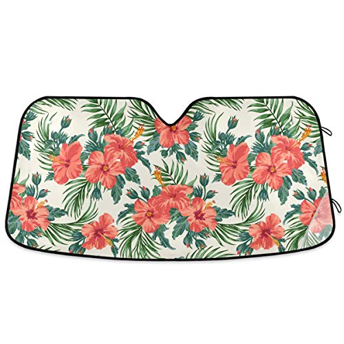 Woman Red Lips Pink Kiss Car Windshield Sun Shade Foldable UV Ray Sun Visor Protector Sunshade to Keep Your Vehicle Cool (55" x 27.6")