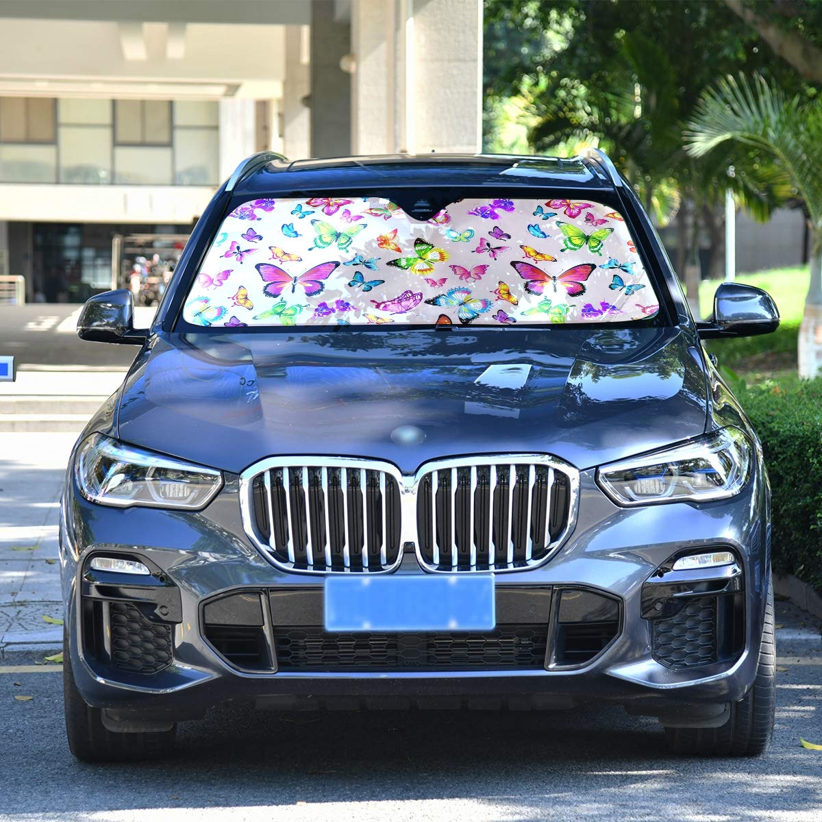 Beautiful Women Eye Car Windshield Sun Shade Eyelashes Makeup Foldable UV Ray Sun Visor Protector Sunshade to Keep Your Vehicle Cool (55" x 27.6")
