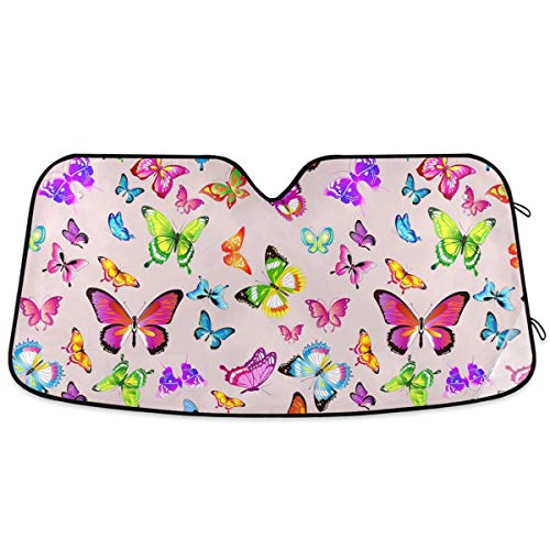 Beautiful Women Eye Car Windshield Sun Shade Eyelashes Makeup Foldable UV Ray Sun Visor Protector Sunshade to Keep Your Vehicle Cool (55" x 27.6")