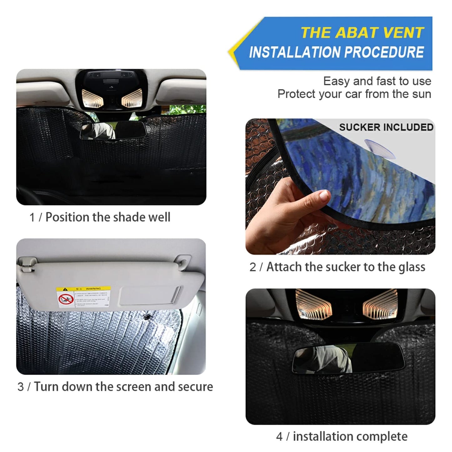 ALAZA Afro American Woman in Shock Shade Windshield Sun Shade,Foldable Car Sun Shade for Front Windshield Sunshades Protector Blocks UV Rays Sun Visor Protect and Cool Your Vehicle Interior