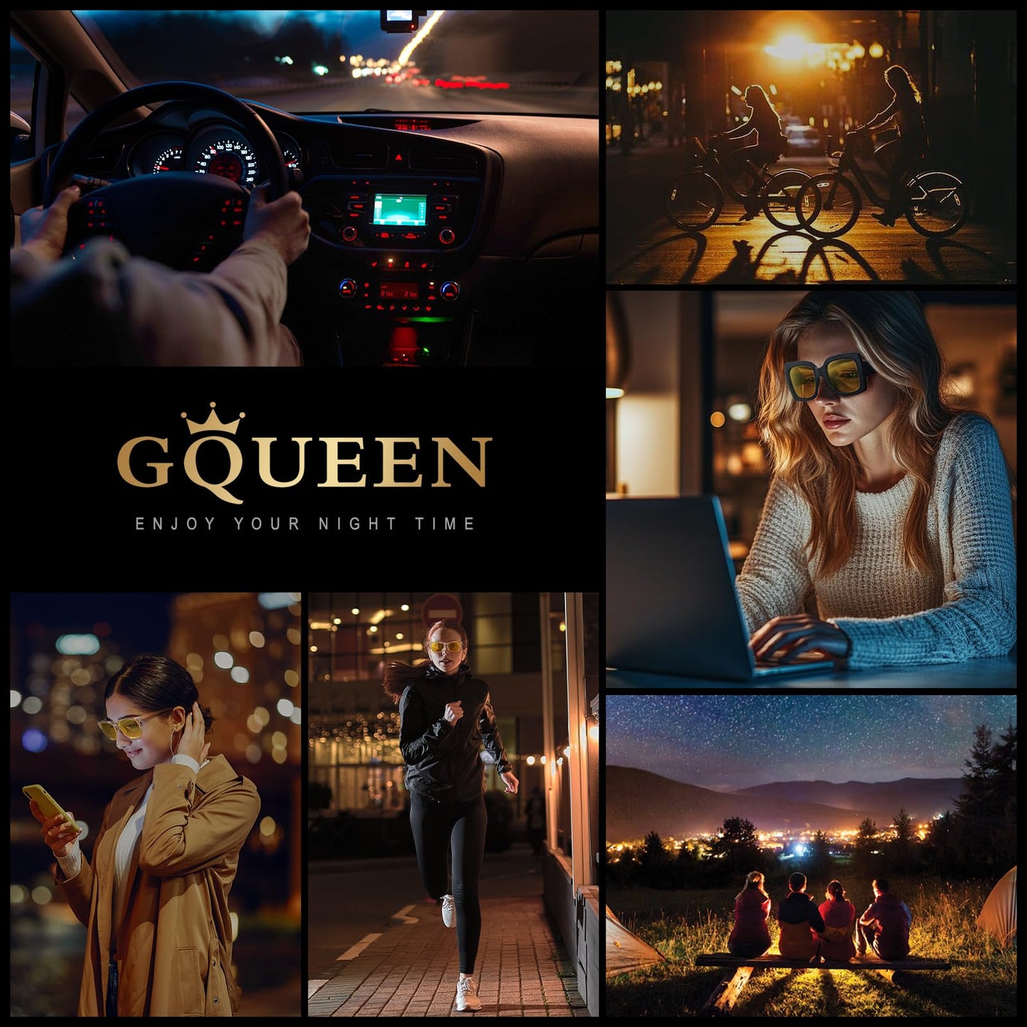GQUEEN Oversized Square Frame Sunglasses Womens Retro Vintage Trendy Shades,S904