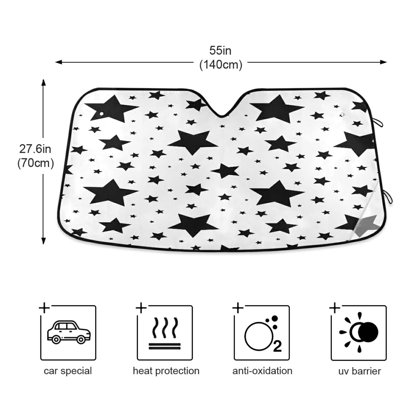 ALAZA Afro American Woman in Shock Shade Windshield Sun Shade,Foldable Car Sun Shade for Front Windshield Sunshades Protector Blocks UV Rays Sun Visor Protect and Cool Your Vehicle Interior