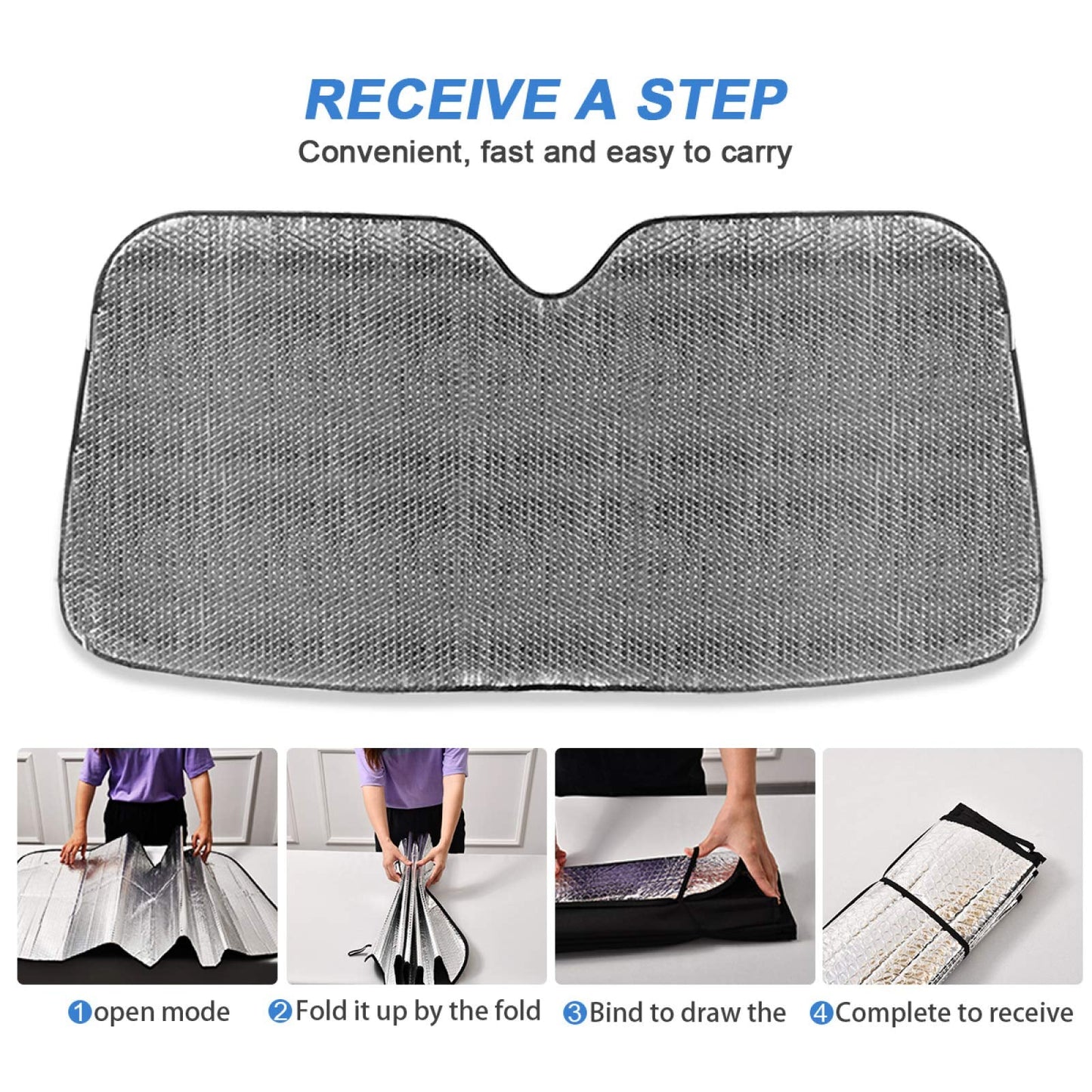 Beautiful Women Eye Car Windshield Sun Shade Eyelashes Makeup Foldable UV Ray Sun Visor Protector Sunshade to Keep Your Vehicle Cool (55" x 27.6")