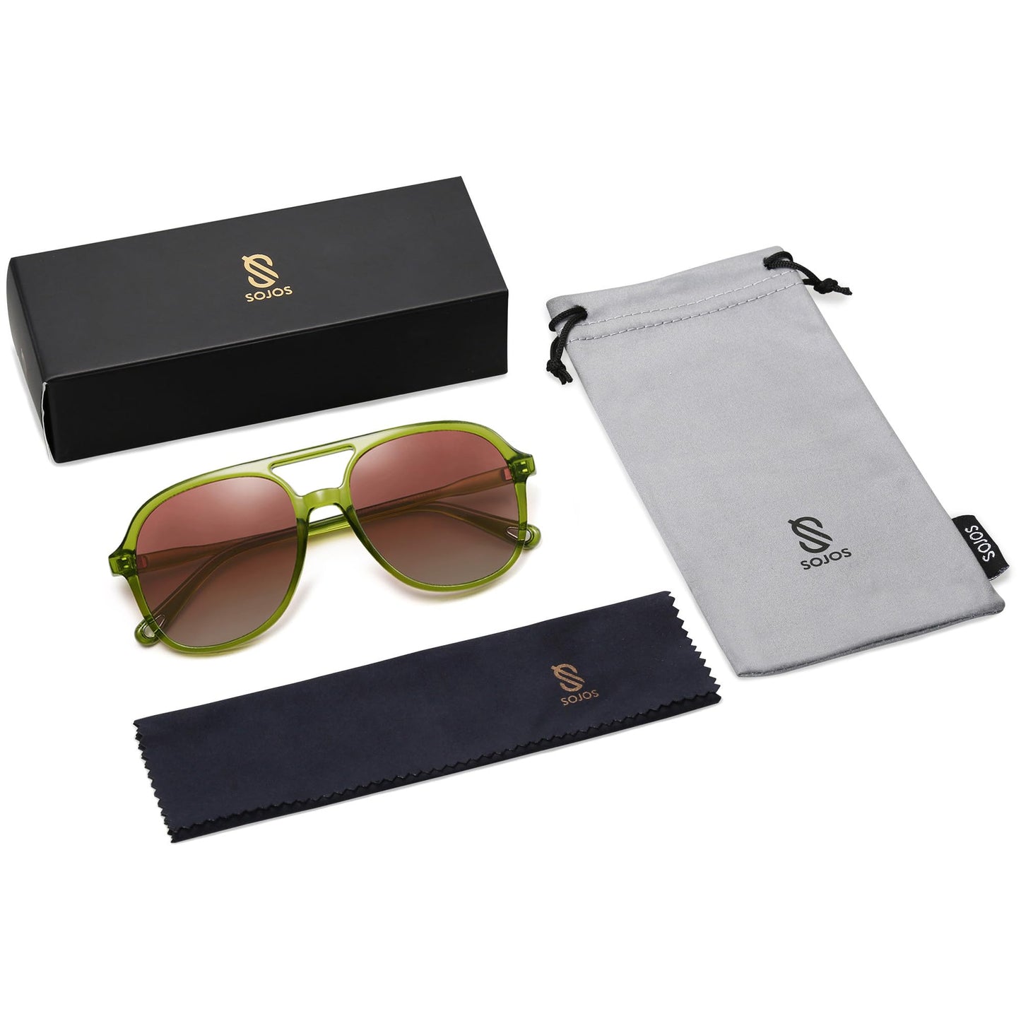 SOJOS Retro Polarized Aviator Sunglasses Womens Mens Classic 70s Vintage Trendy Square Aviators SJ2174