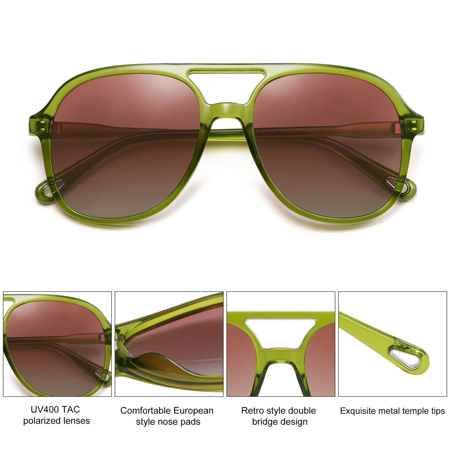 SOJOS Retro Polarized Aviator Sunglasses Womens Mens Classic 70s Vintage Trendy Square Aviators SJ2174