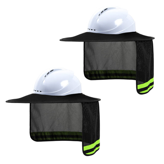 Hard Hat Sun Shade, High Visibility Sun Visor Neck Shade with Reflective Strip, Full Brim, Man &amp; Woman (Hard Hat Not Included), Pink, 2 Pack