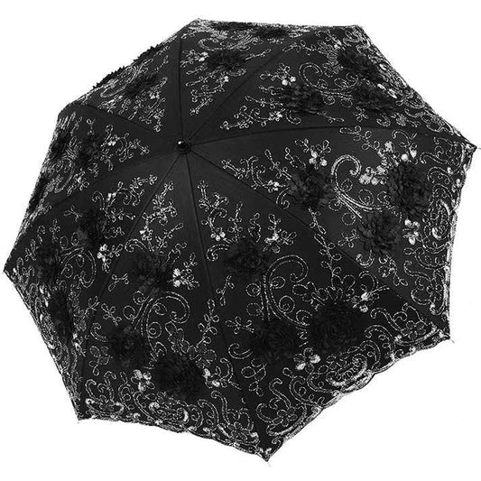 lace parasol umbrella Folding Anti-uv Sunshade Vintage Embroidered Sun Protection